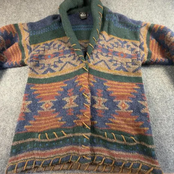 Woolrich Mallard Wool Southwestern Blanket Cardigan Sweater Mens L #H - Picture 5 of 8